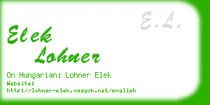 elek lohner business card